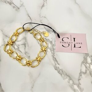 New Sunday Lane Gold Stainless Steel chain link bracelet NWT